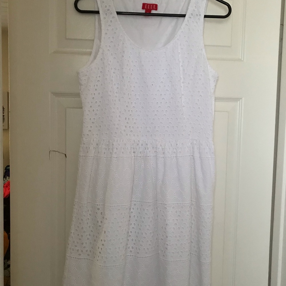 Elle white eyelet dress Size 12 NWOT